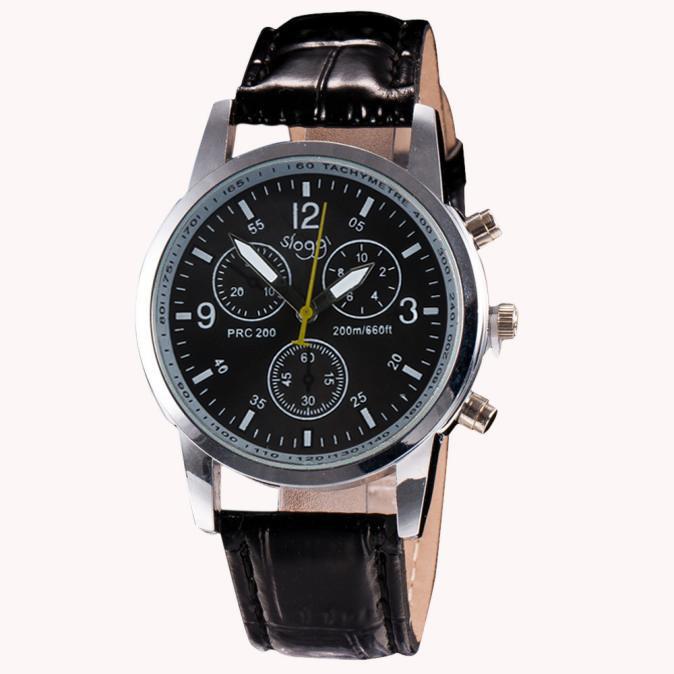 

Wristwatches Relojes Hombre 2021 Fashion Men's Watch Casual Leather Watchband Mens Analog Three Eyes Quartz Wrist Erkek Kol Saati, Blue