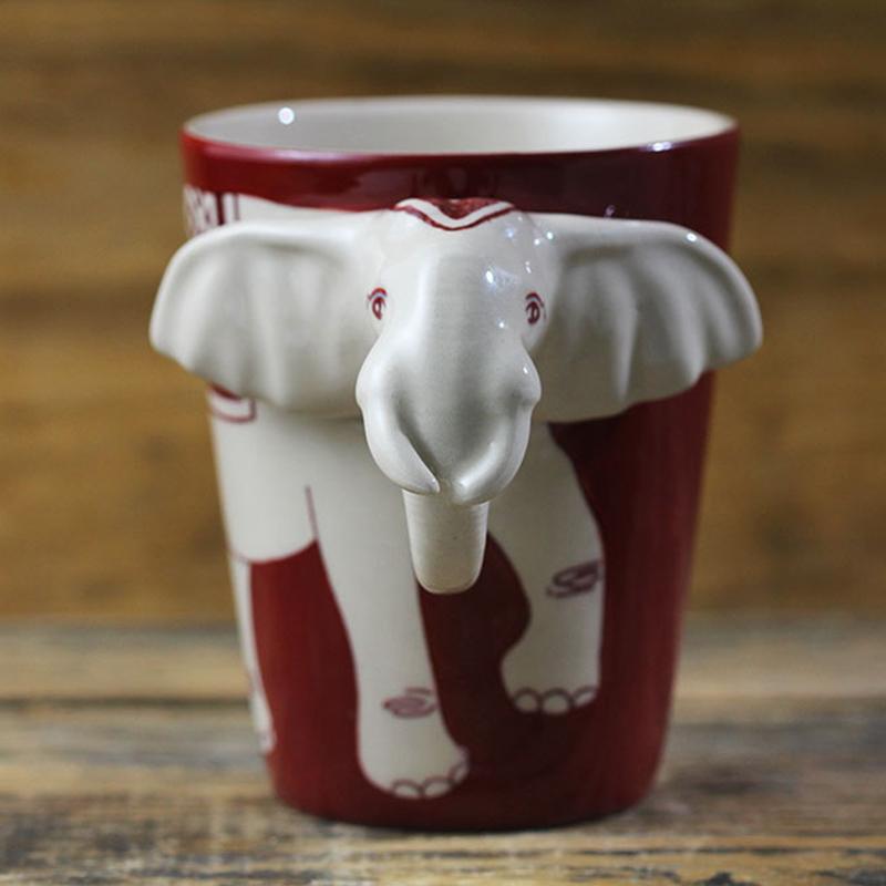 

Mugs 300ml 3D Three-dimensional Elephant Ceramic Mug Creative Men's And Women's Home Office Coffee Cartoon Tea Milk Breakfast Cup