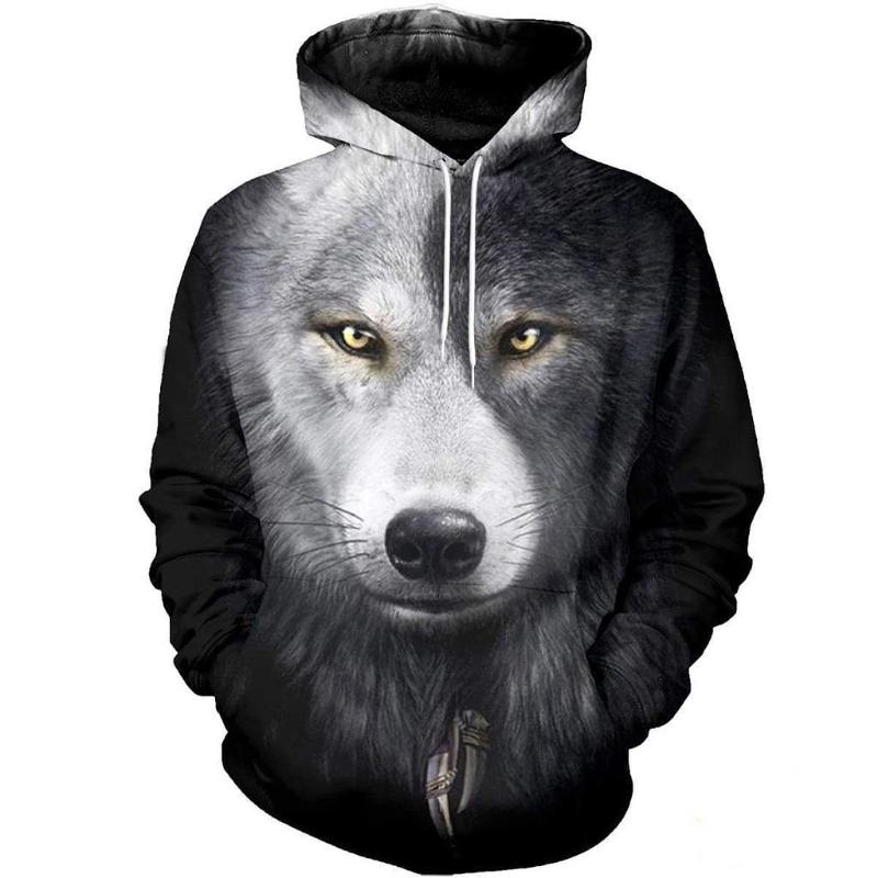 

Men's Hoodies & Sweatshirts Native Wolf Pattern 3D Printing Hoodie Men/women Hipster Streetwear Outfit Spring 90s Boys Hiphop Hoody Tops R06, Black