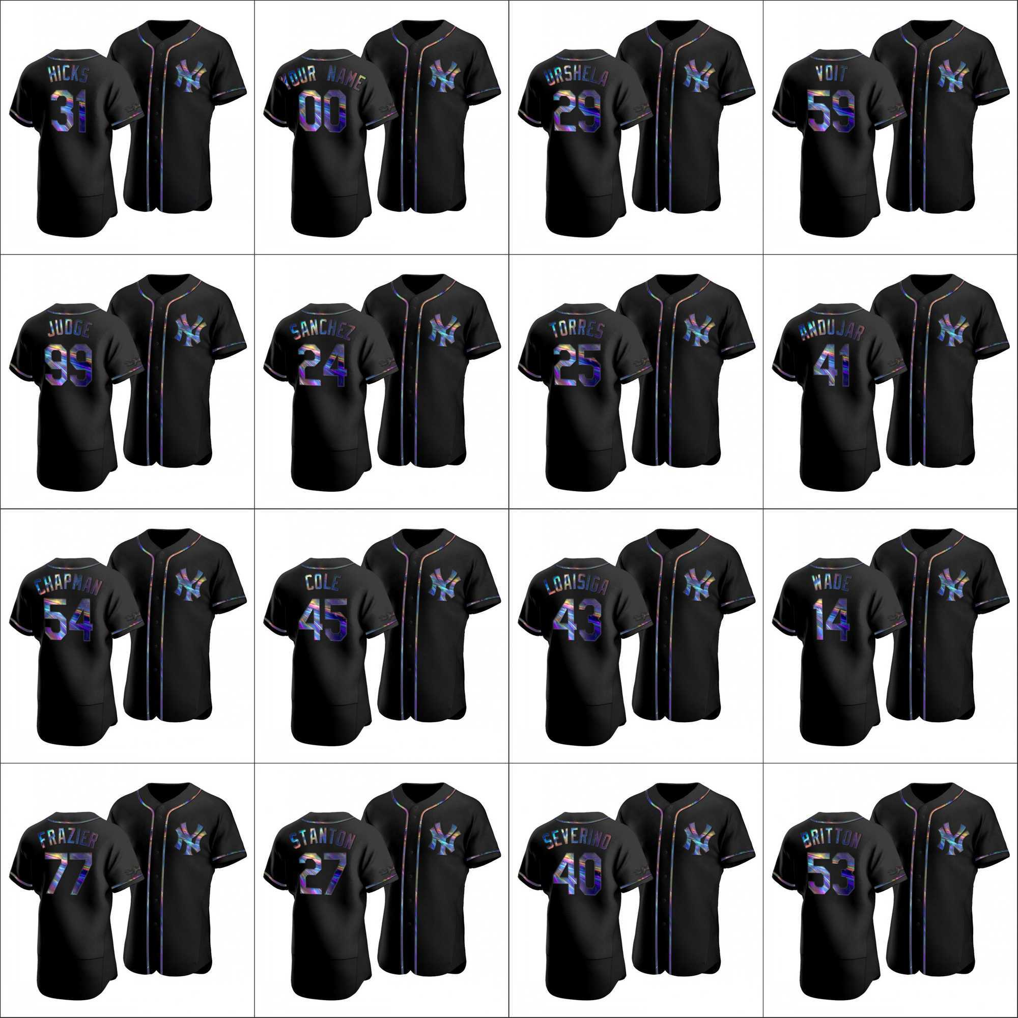 

Men's New YorkYankees #45 Gerrit Cole 99 Aaron Judge 25 Gleyber Torres Custom Women Youth Iridescent Holographic Limited Authentic Jersey
