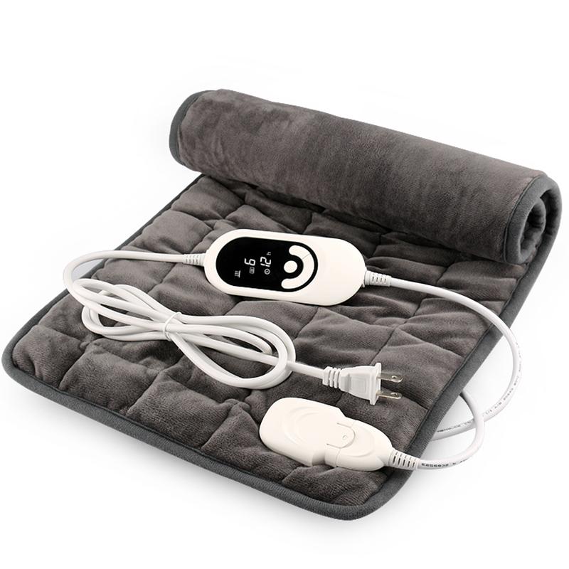 

Carpets Weighted Heating Pad For Back Pain And Cramp Relief Extra Large 12" X 27" Size Electric Heat 6 Temperature Level, Dark grey