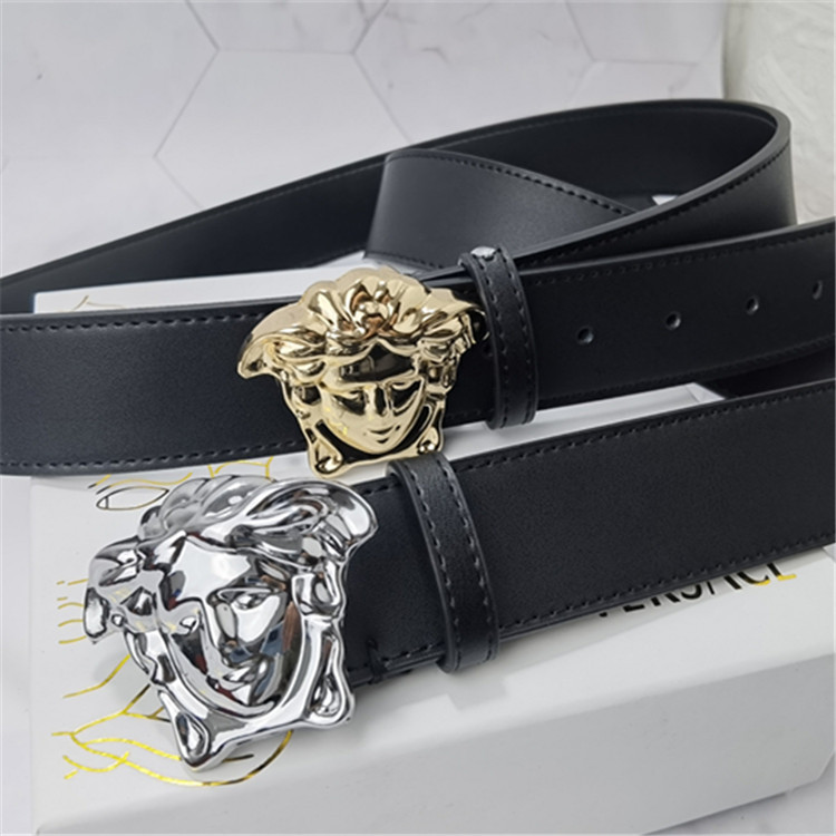 

2021 men's smooth button beauty scalp belt Korean Trend two-layer leather leisure, Black;brown