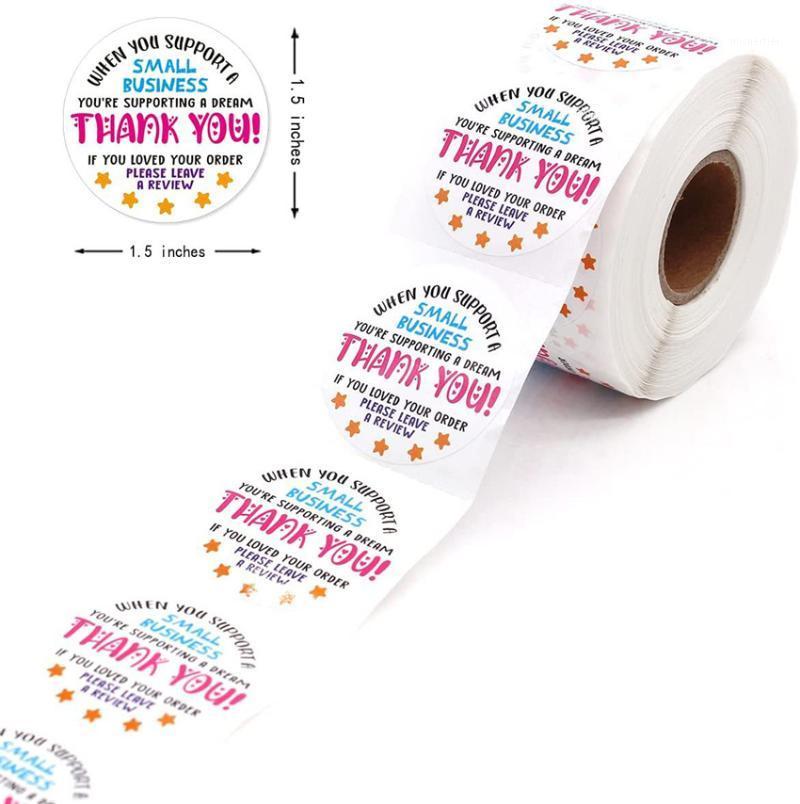 

Gift Wrap 1.5inch Thank You Stickers Please Leave A Review With Colour Design Handmade Small Business Packaging Seal Labels