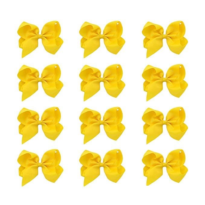 

2021 new 15pcs/lot 6" Big Hand-made Grosgrain Ribbon Hair Bow Alligator Clips Hair Accessories for Little Teen Toddler Girls