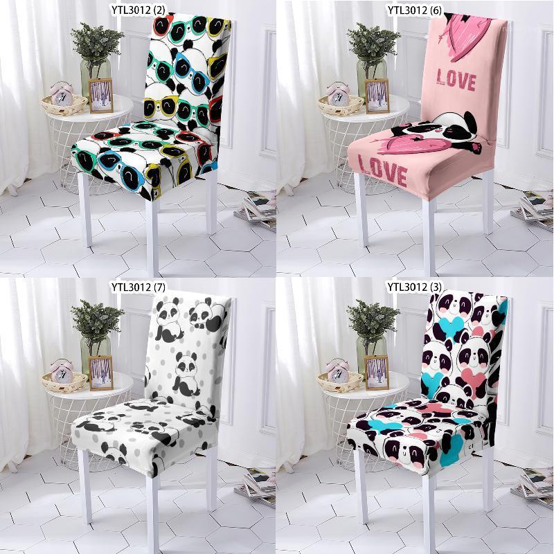 

Chair Covers Cartoon Panda Cushions For Dining Chairs Cover Stretch Recliner Dinner Home