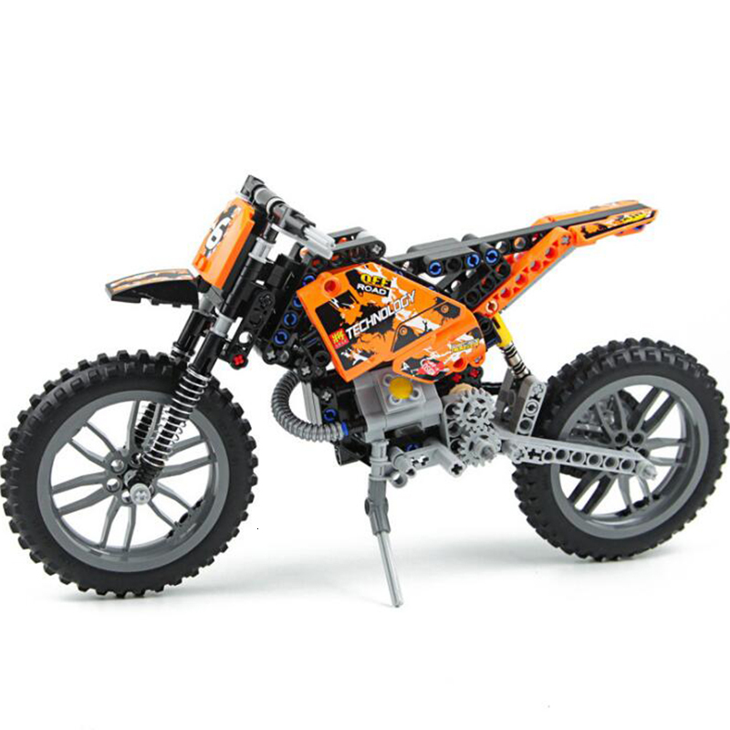 Blocks 253pcs technic series building block machinery group motocross bicks 2 in 1 motorcycle model Toys For Children Gift 1008-image-692179387