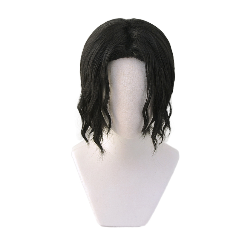 

Demon Slayer Kimetsu No Yaiba Kibutsuji Muzan Black Short Curly Heat Resistant Synthetic Hair Men Women Cosplay Costume Wig, 1434