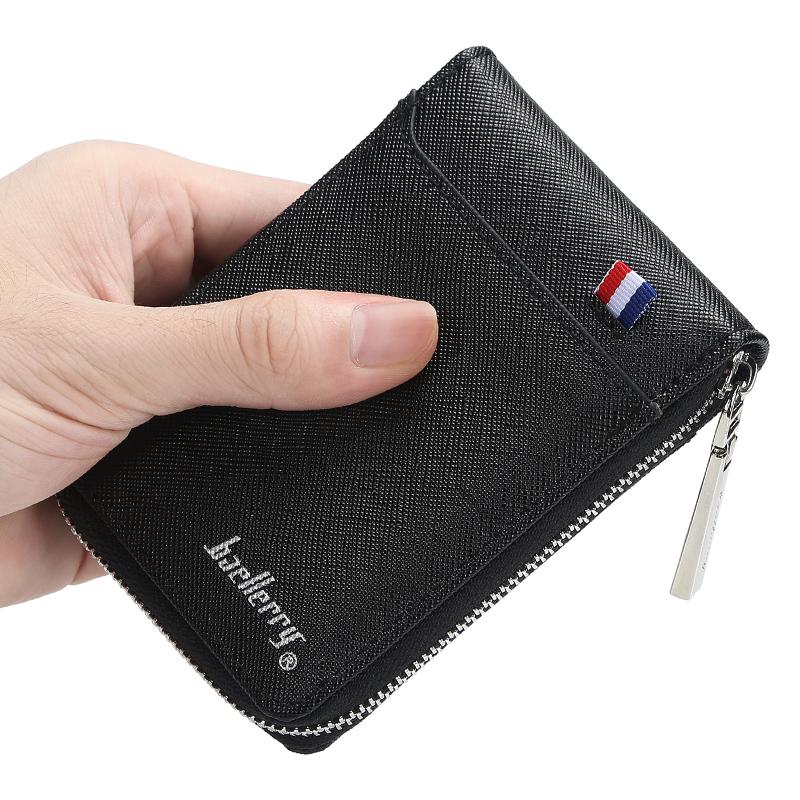 

Wallets Wallet Men's Short Small Multifunctional Hand Card Holder PU Business Zipper Purse Fashion High-quality Casual, Red;black