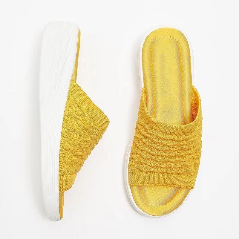 

Sandals BRKWLYZ Plus Size Slippers Women Summer Wear Flat Bottom 2021 Fashion Ladies And Rubber Cotton, Black