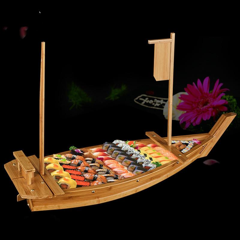 

Dishes & Plates Bamboo Dragon Boat Luxury Tatoo Dry Ice Platter Sushi Table Container Japanese Cuisine, 40x16cm no pole