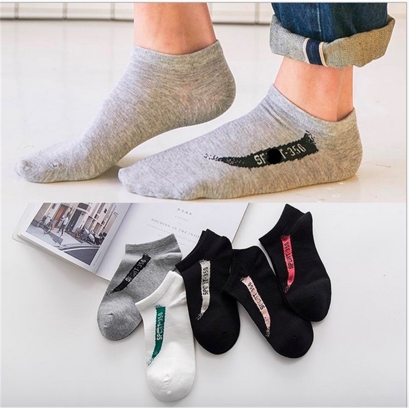 

Male Fashion Kanye Ankle Men Women Mens Basketball Sport Socks HIP POP 5 pairs/lot fast Size with, Black