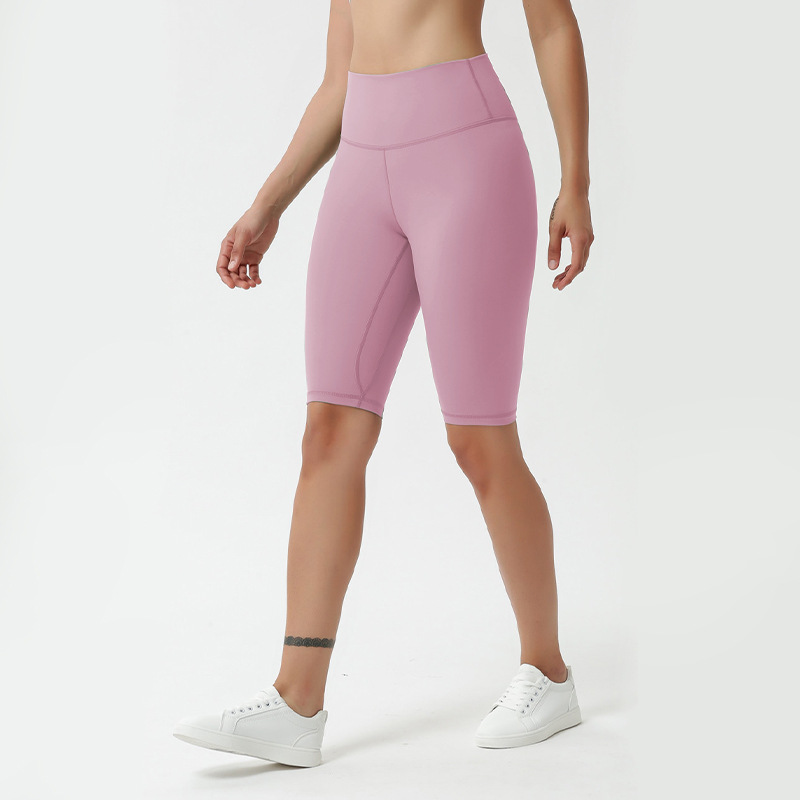 

AL Yoga five-point pants women's fitness sweatpants quick-drying high-waist hip-lifting high elasticity nude seamless running training shorts, The arctic blue