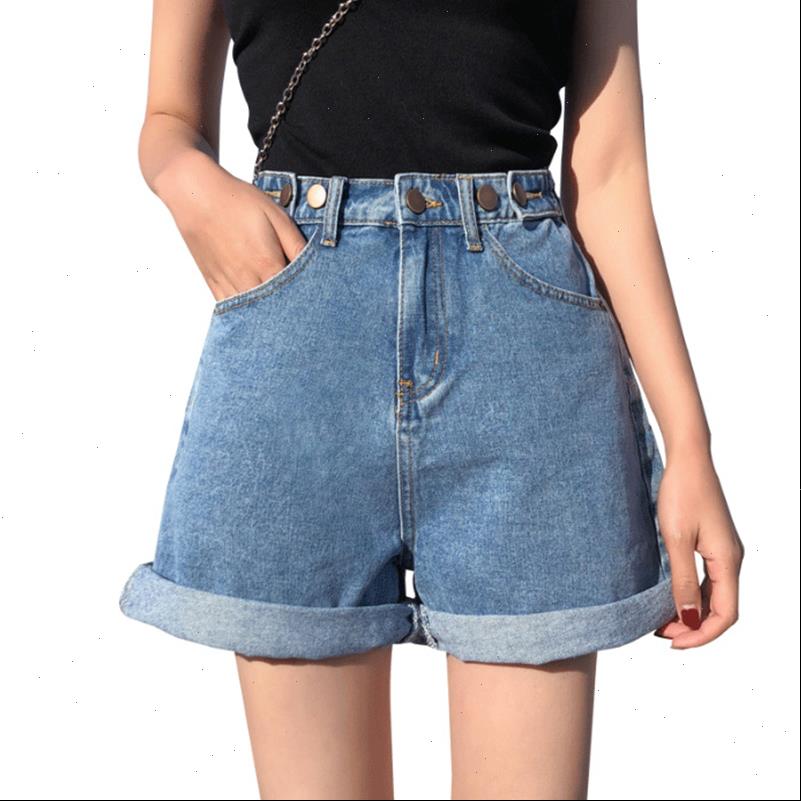 

womens shorts denim classic vintage high waist blue wide leg female caual summer ladies jeans for women, White;black
