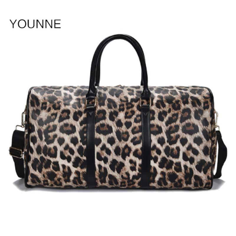 

Evening Bags Younne Bag For Women 2021 Leather Pu Large-capacity Duffel Fashion Trend Leopard Print Short-distance Travel, Bb2155-brown