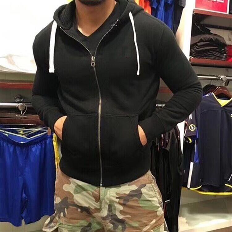 

wholesale brand Men' polo hoodies men sweatshirt with a hood Cardigan outerwear men Fashion hoodie High quality new style hood sport jacket men' hoodies, Black white logo