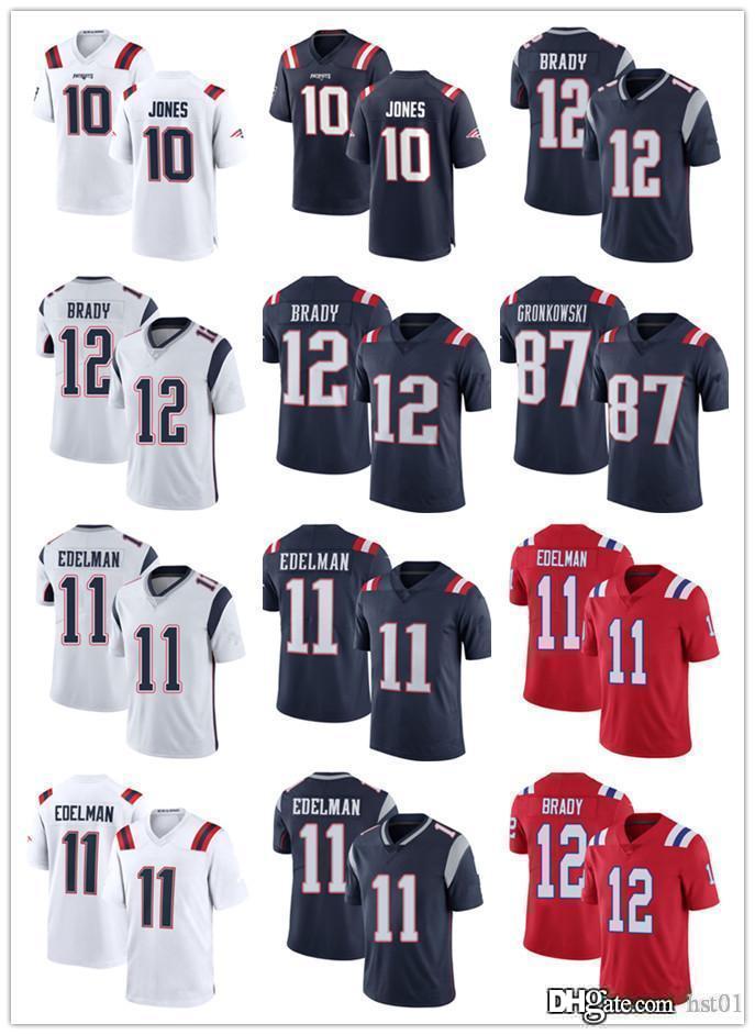 

Men Women Youth New EnglandPatriotsJersey 12 Tom Brady 87 Rob Gronkowski 11 Julian Edelman 10 Mac Jones navy Football Jerseys, Color