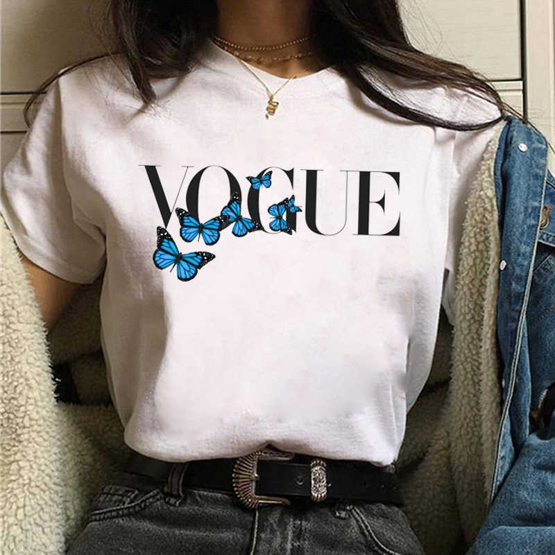 

2021 Fashion VOGUE Princess Tshirt Women Harajuku Tee Streetwear T-shir Female Kawaii Clothing Aesthetic Girls Shirt Y2k X0527, White