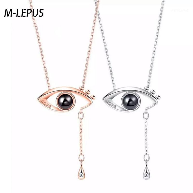 

Eye Of The Devil Pendant Necklace Titanium Gold Stainless Steel Chain Inlaid With Zircon Fashion Trendy Women Jewelry Chains