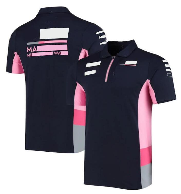 F1 Racing Point Team short-sleeved T-shirt sports round neck riding suit polyester quick-drying can be customized-image-672067747