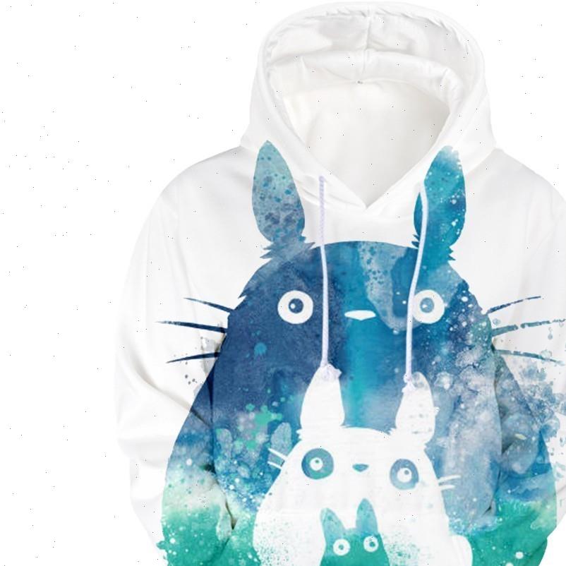 

totoro 3d animation kawaii autumn womens hoodie long sleeve tracksuit oversized fashion clothes, Black