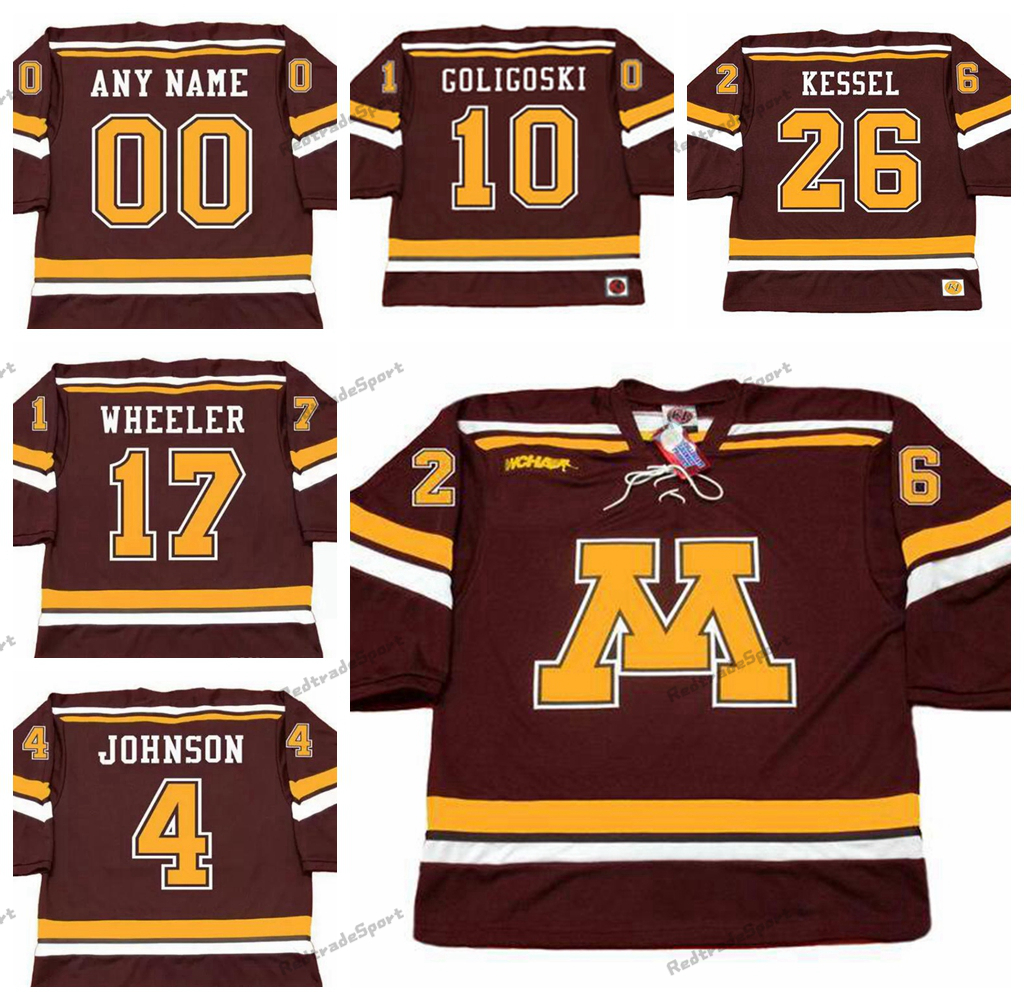 

Mens Vintage Minnesota Gophers #26 PHIL KESSEL College Hockey Jerseys THOMAS VANEK 10 ALEX GOLIGOSKI 9 KYLE OKPOSO 5 NICK LEDDY 17 Wheeler 4 Erik Johnson Mittelstadt, 26 phil kessel