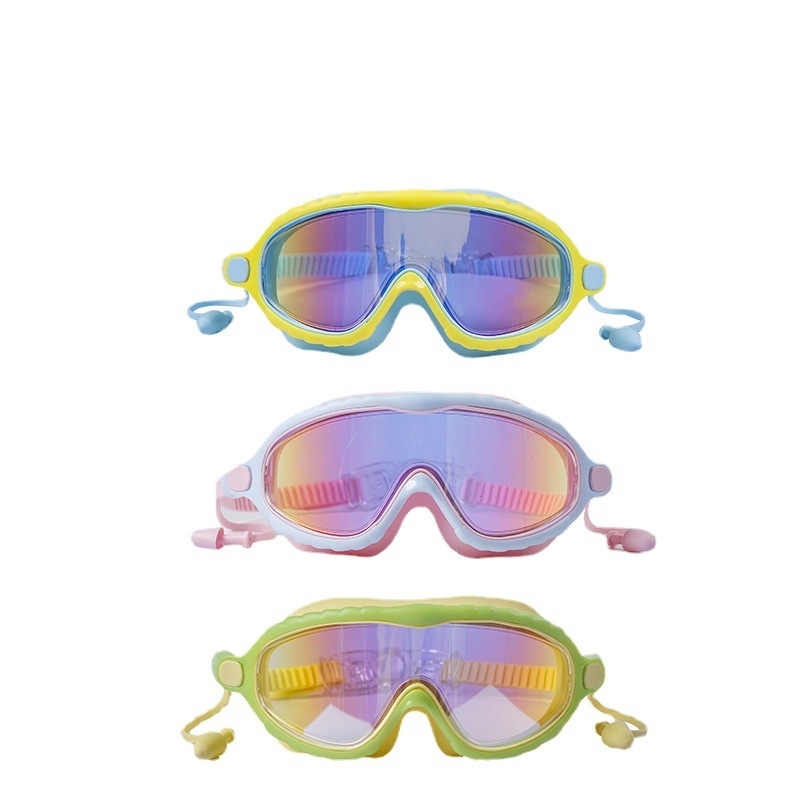 

Children's fashion boys' large frame fog girls' lovely high-definition anti ultraviolet plated swimming goggles