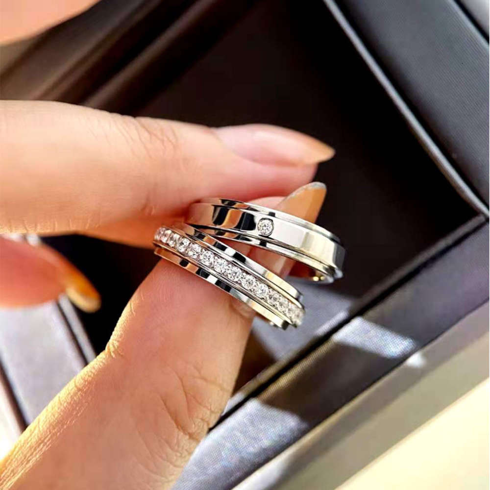 

HBP Fortune ring women's 925 silver luxury small group exquisite transfer beads fashion personality can turn the couple