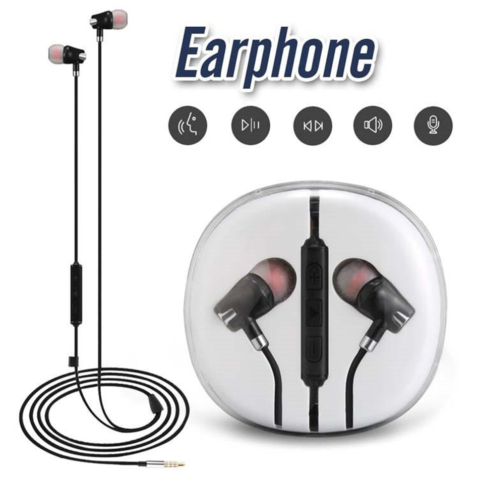 

OEM quality 3.5mm Crystal Box In-ear Earphones For iPhone 5 6 Samsung Galaxy S6 S7 Headphones Earbuds With Mic Volume Cotrol Stereo Headset have logo Copper ring horn, White