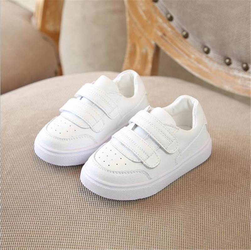

white 1pair Genuine Leather Shoes Children Sneakers Sports Cheap Boy/Girl shoesbreathable kid shoes
