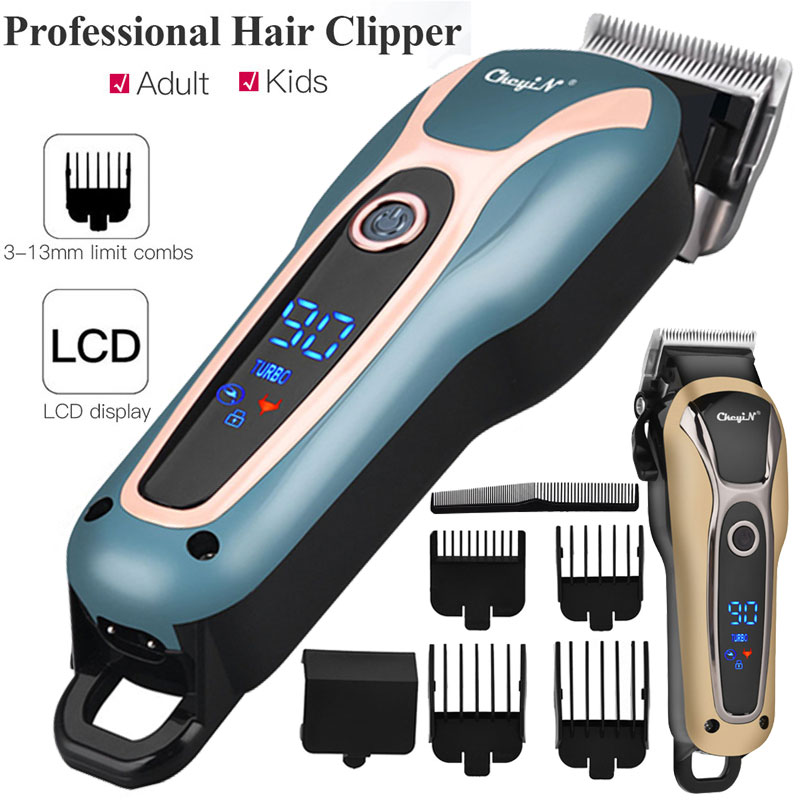 

CkeyiN LCD Professional Hair Clipper Mens Barber Beard Trimmer Electric Rechargeable Cutting Machine Cordless Haircut Adult Kid