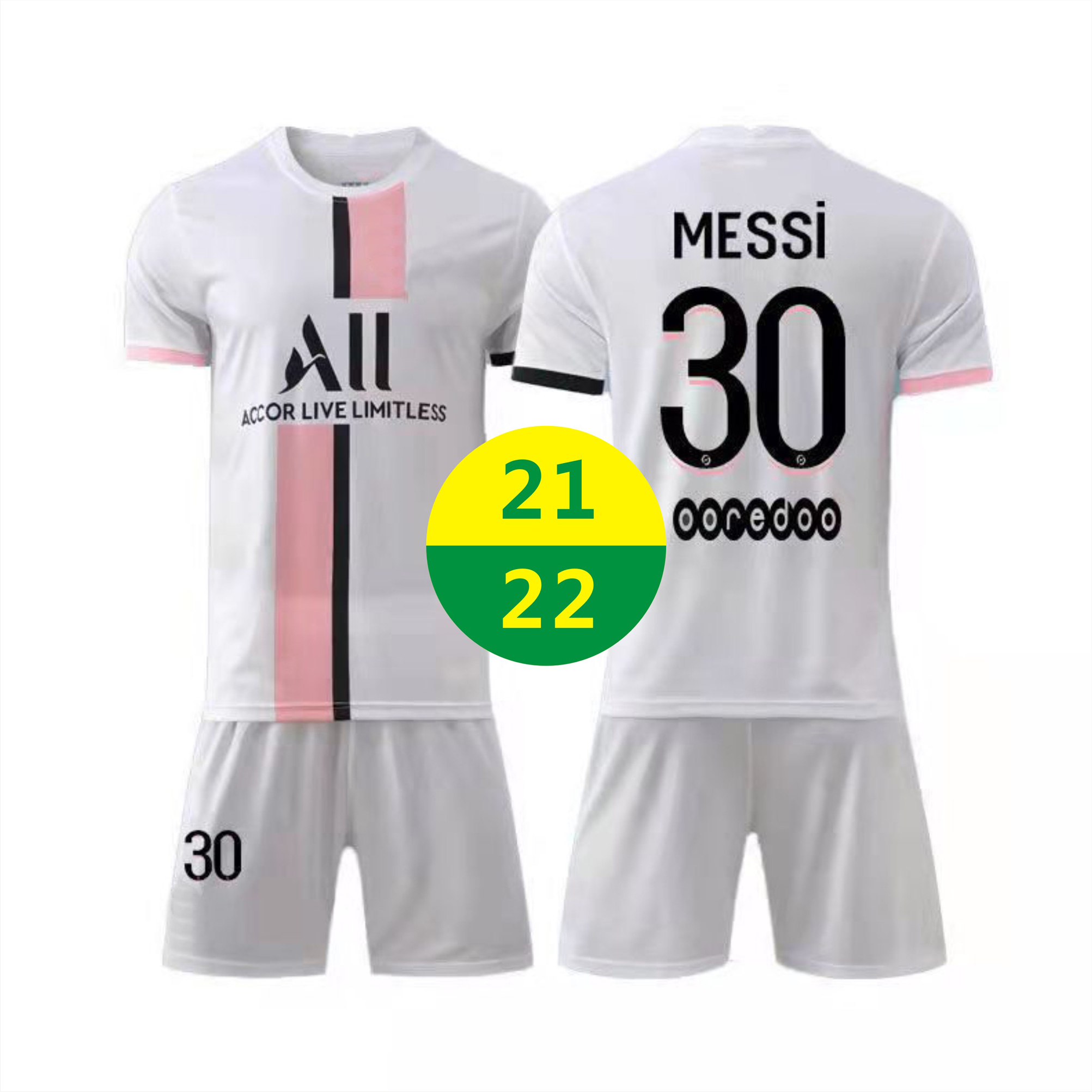 

US Fast 2021 Away Soccer Wear Messi Short Sleeve Kit Sets Jerseys Soccers Training Tracksuit 2022 Adult Football Clothes Kids Shirts Uniform, Black;yellow