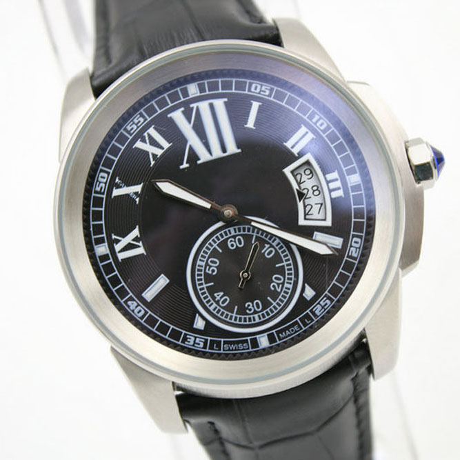 

Top CALIBRE Men Watch High Quality Gift Automatic Movement Mechanical Watches Sports Leather Mens Wristwatch, montre de luxe , orologio di lusso, Box