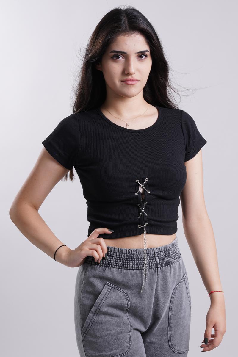 

Women' Blouses & Shirts MANGA Crop Blouse, Black