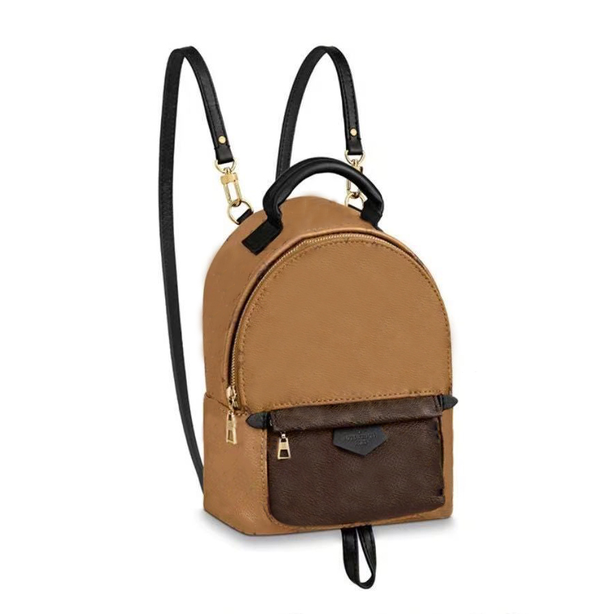 

Women's Fashion Bags Luxury Designer Backpacks Leather School Backpack Women Children Back pack Springs Travel Outdoor Bag, 1brown with flowers