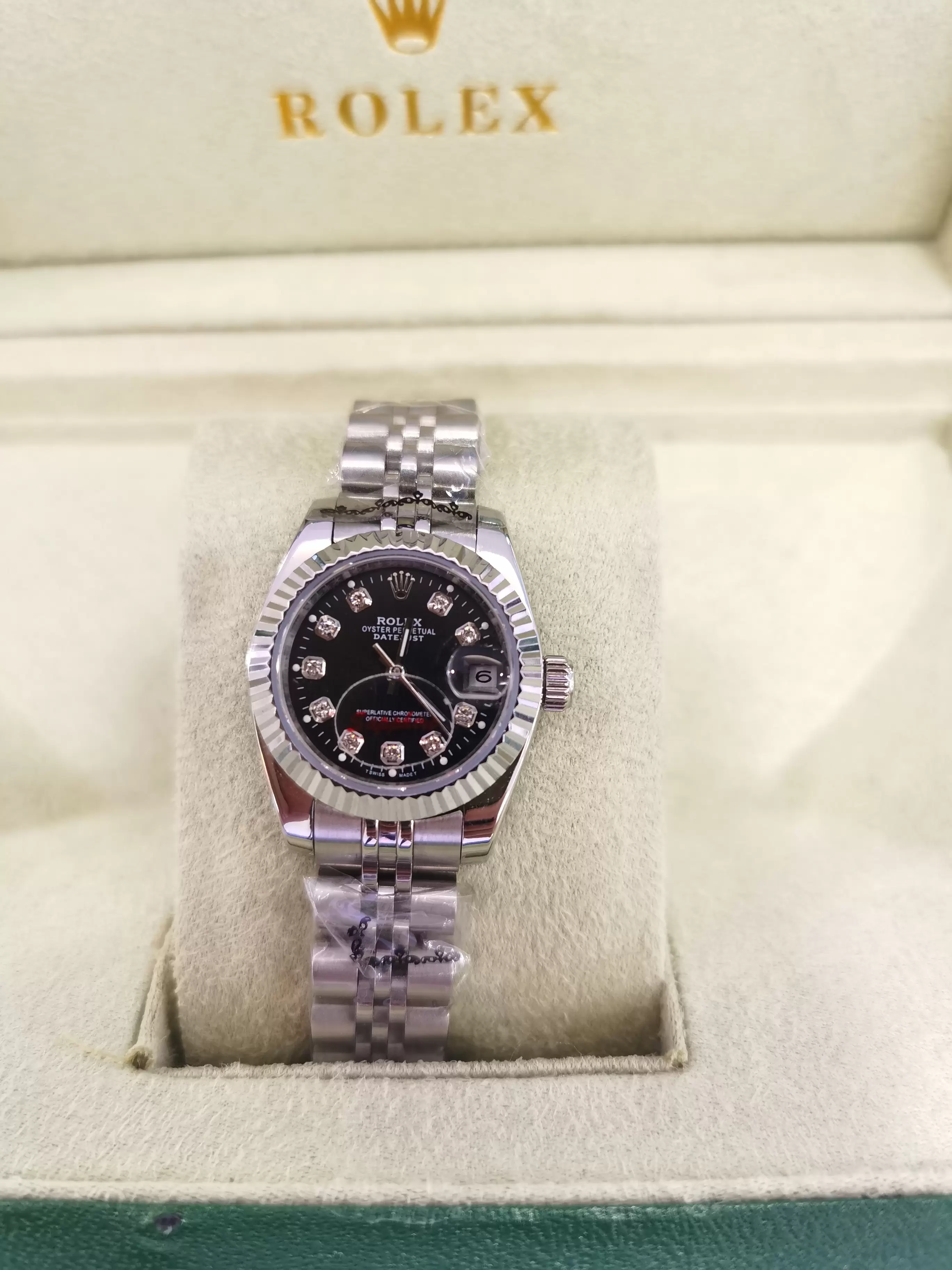 

2022 With original box women 26mm automatic mechanical diamonds watch No battery sweeping movement self winding Stainless steel clock Datejust wristwatch, Style 1