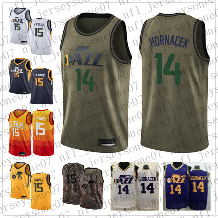 

Custom Utah Jazzs Mens women youth 14 Jeff Hornacek 15 Derrick Favors blue navy Throwback Basketball jersey