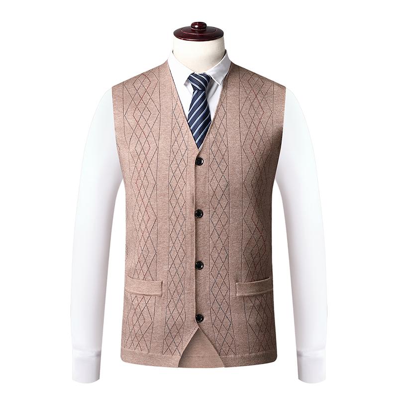 

Men's Vests Top Grand Men Waistcoat Jacket Autumn & Winter Suit Vest Male Fashion Argyle Patterns Knitwear Coat Sleeveless Sweater Cardi, Black;white