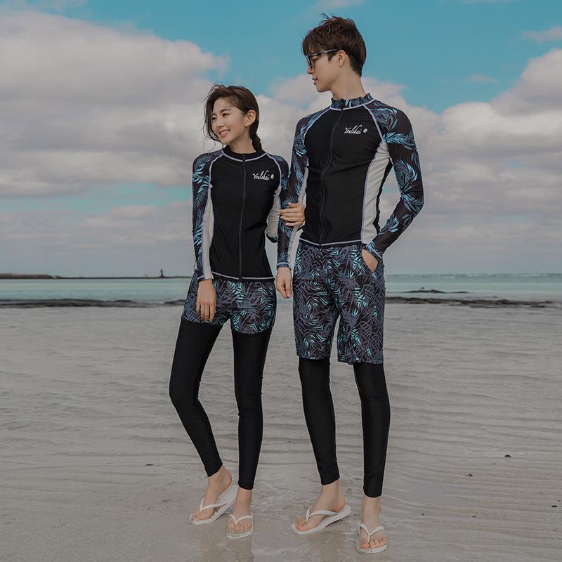 

Korea Swimwear With Sleeves Girls Rash Guard Women's Swimming Suit Trendy Tankini Swimsuit Female Surf Bikinis 2021 Rashguard One-Piece Suit