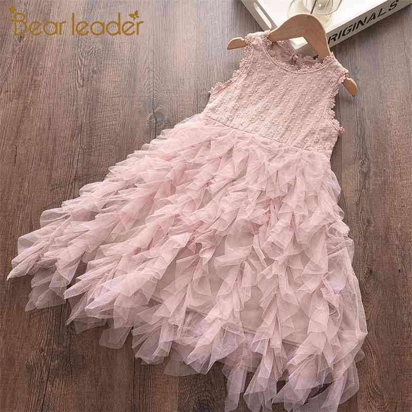 

Girls Dresses Sleeveless Princess Kid Clothes Flower Embroidery Mesh Patchwork Dress for Elegant Girl 3-7 years 210429, Ah535 blue