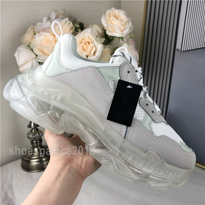 

Paris Triple S Clear Sole Fashion Casual Shoes Dad Shoe Platform Comfort Zapatillas Sneakers for Men Women Vintage Kanye Old Grandpa Trainer, Black