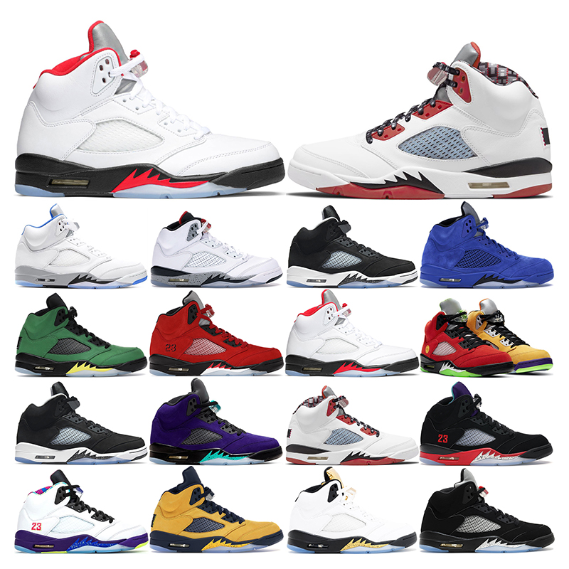 

top mens basketball shoes 5s oreo 5 Raging Red Hyper Royal White Cement Alternate Grape sports sneakers trainers 2021 fashion outdoor, 7 university red