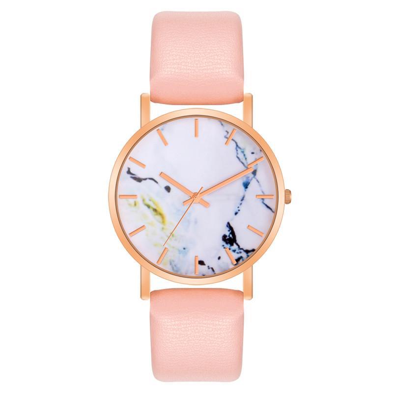 

Wristwatches Fashion Pu Leather Band Creative Marble Female Wrist Watch Luxury Women Quartz Watches Gifts Relogio Feminino 2021 Drop, White