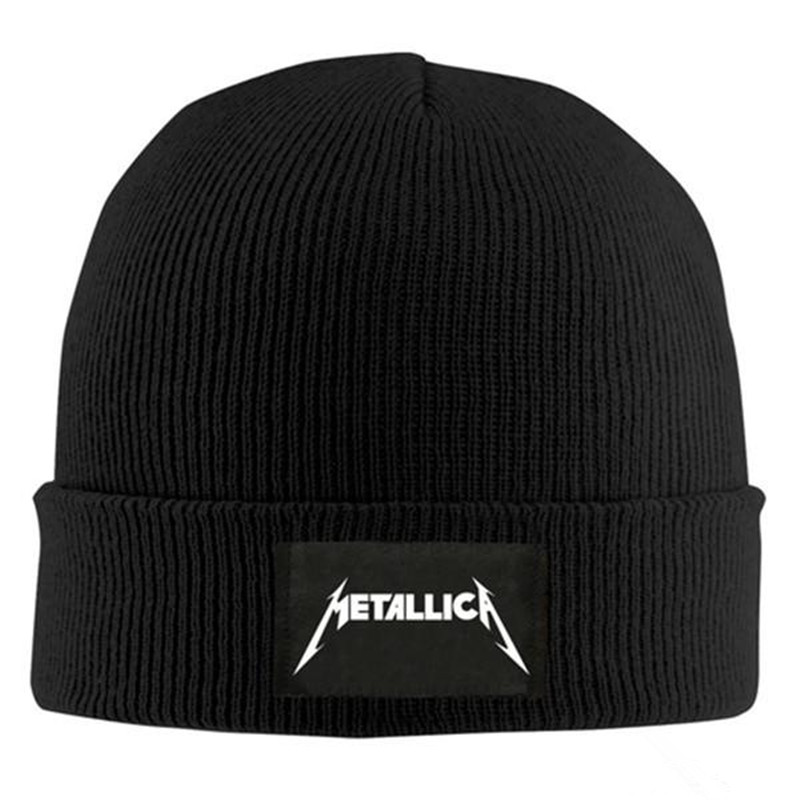

Metallica hard metal rock Band Print Beanie Knit Baseball Cap men women Knitted Skullies Warm Winter Unisex Ski Hat, Grey