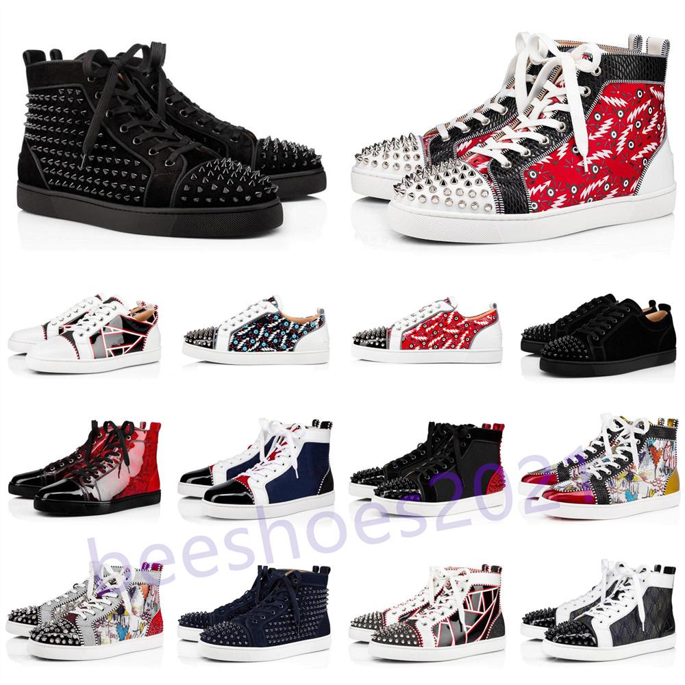 

Mens Casual Shoes Women Outdoor Red Bottoms Shoe Studded Spikes Loafers Sneakers Suede Leather Flats Couples Ttrainers Des Chaussures, Shoelaces
