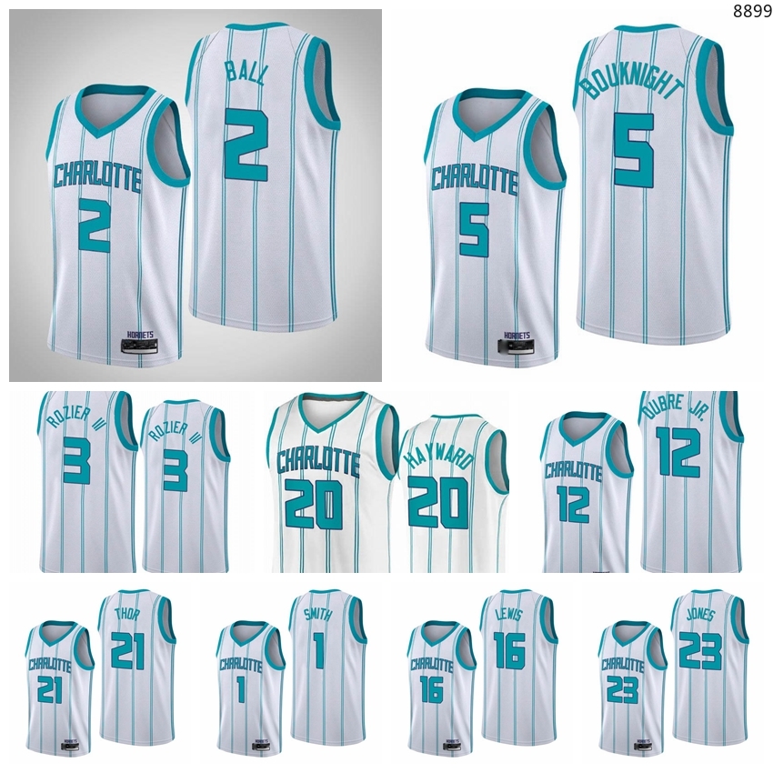 

CharlotteHornetsMen LaMelo Ball Gordon Hayward James Bouknight Kai Jones Kelly Oubre Jr. 2021-22 White City Basketball Jersey Size S-3XL, 12