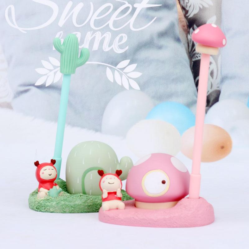 

Cute 0.5mm Gel Pen Kids Kawaii Stationery Plants Drift Sand Glitter Crystal Bright Colorful Pink Children Girl Gift Pens