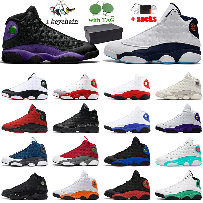 

Basketball Shoes Air Jordan 13 13s Jordon Trainers Court Purple Obsidian Powder Blue White Reverse Bred Hyper Royal Gym Red Flint Grey Sports Sneakers, A9 gym red flint grey 40-47