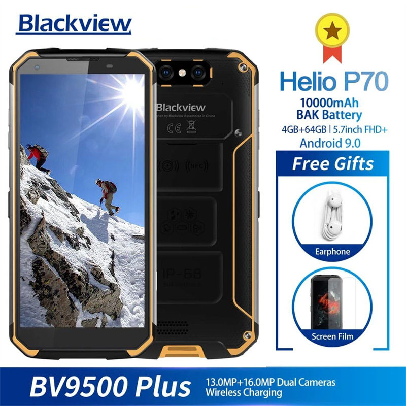 

Blackview BV9500 Plus Helio P70 Octa Core Smartphone 10000mAh IP68 Waterproof 5.7inch FHD 4GB + 64GB Android 9.0 Mobile phone, Black