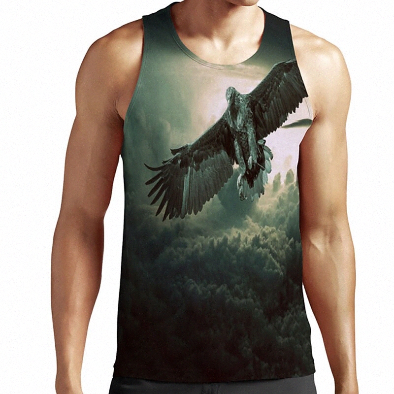 Men's Unisex Tank Top Undershirt 3D Print Graphic Prints Eagle Animal Plus Size Round Neck Casual Daily Print Sleeveless Tops Basic Designer