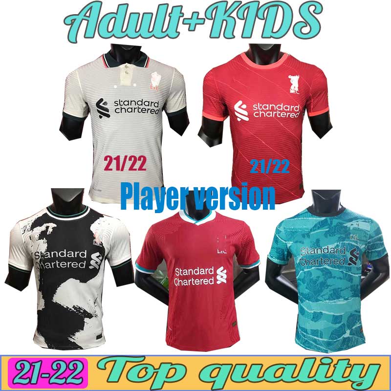 

Plyaer version 2021 Soccer Jersey VIRGIL FIRMINO MANÃ© M. SALAH HENDERSON ROBERTSON Home Away Football Shirt, Black;yellow